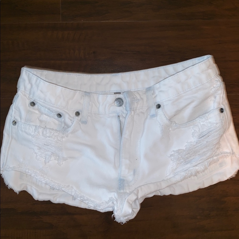 White denim shorts